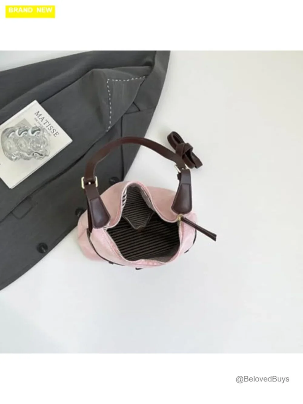 Faux Suede Tote Handbag Hobo Satchel Crossbody Bag Slouchy Shoulder Purse